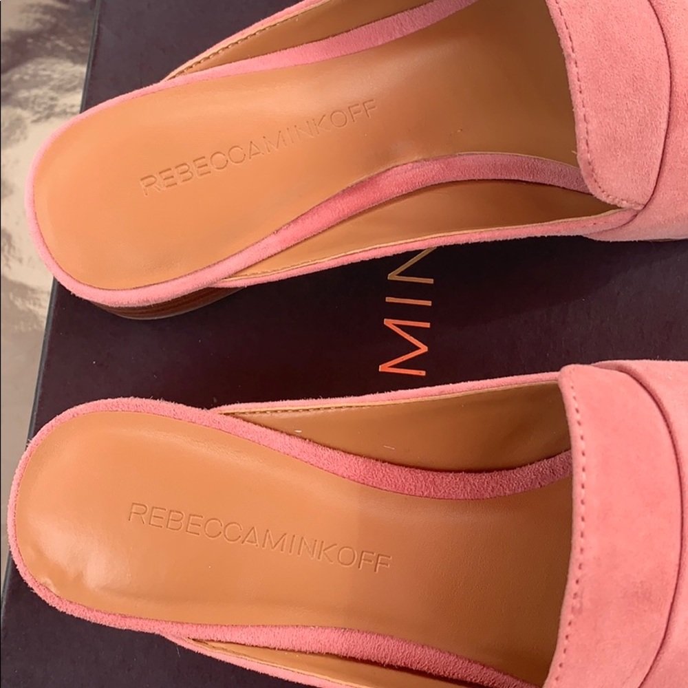 Rebecca Minkoff Mika pink kid suede mule size 6 - Picture 2 of 7